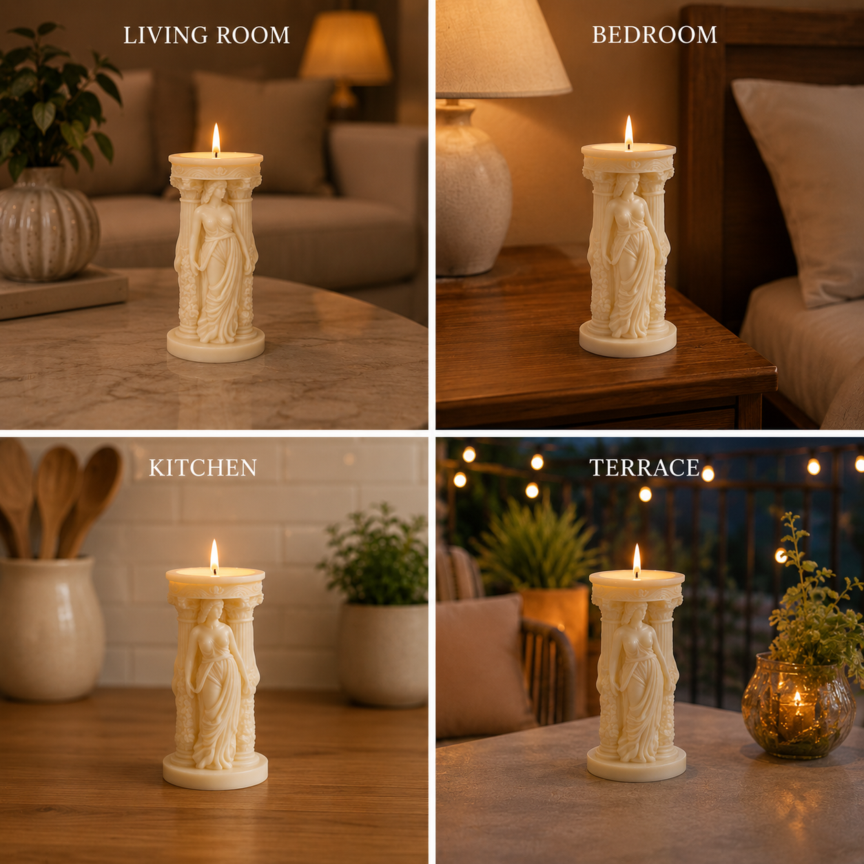 Goddess Pillar Vanilla Scented Sculpted Candle, 160g DCPL Candles