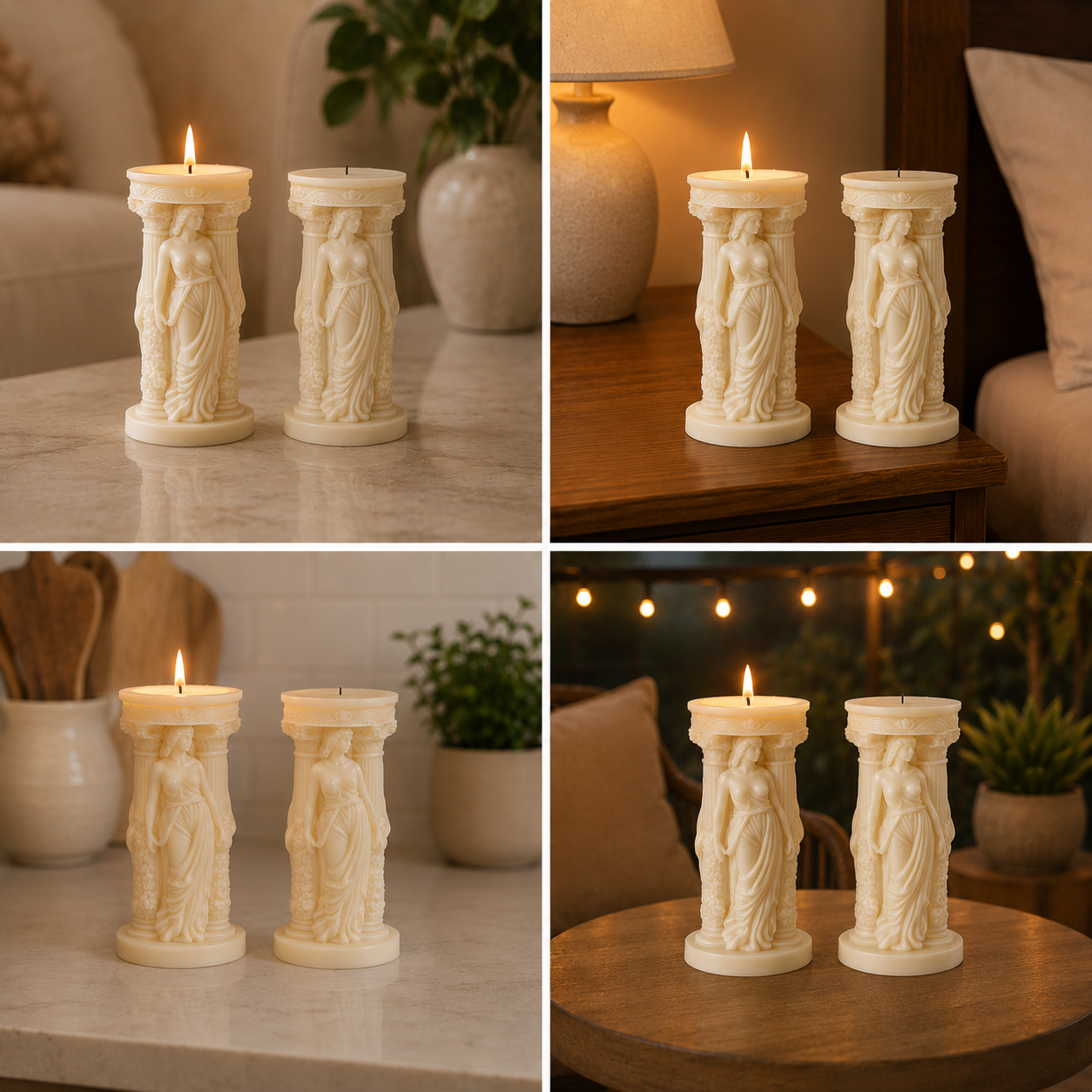 Goddess Pillar Vanilla Scented Sculpted Candle, 160g DCPL Candles