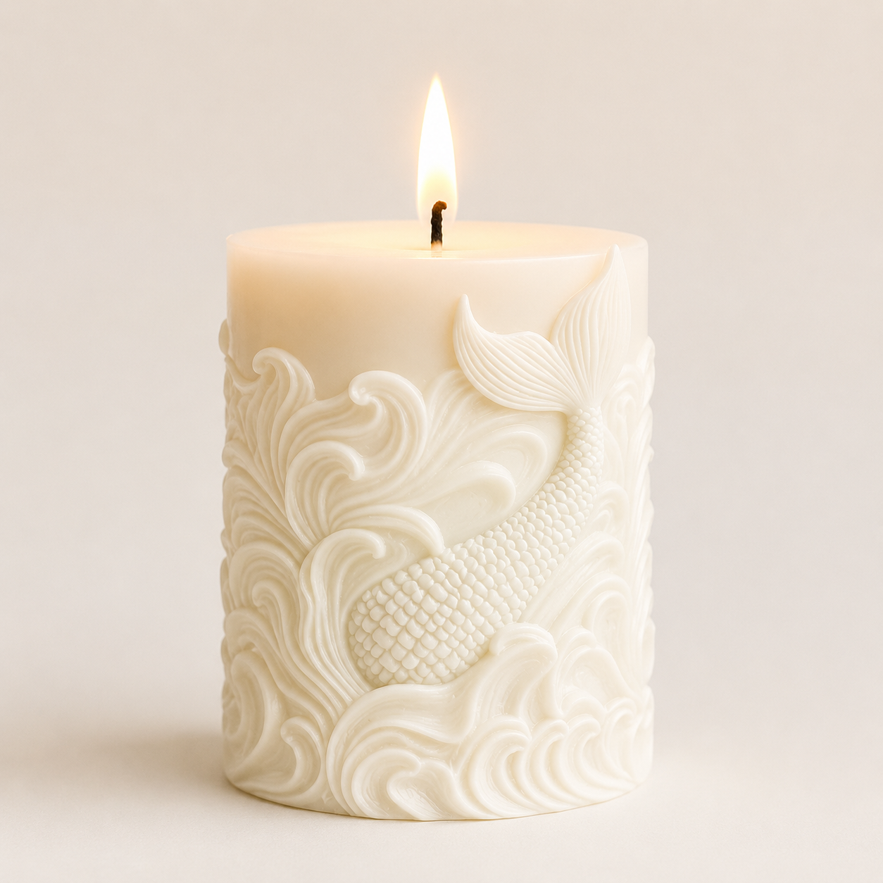 Mermaid Sculpted Vanilla Scented Decorative Candle, 270g DCPL Candles