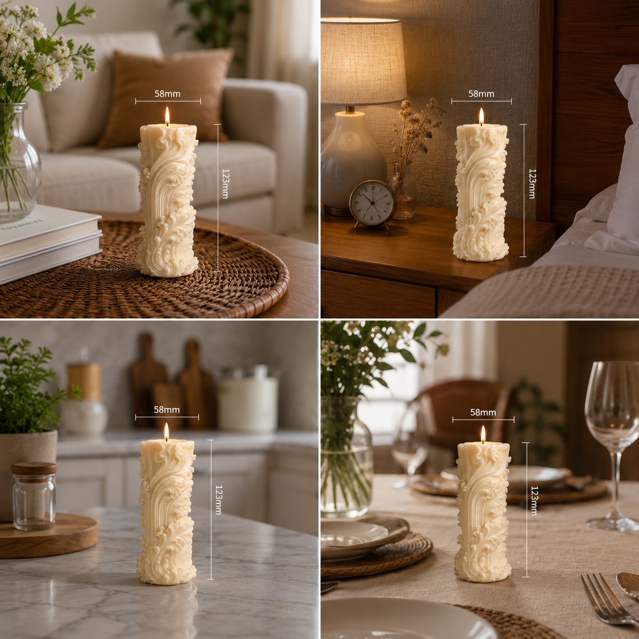 Royal Swirl Vanilla Scented Pillar Candle, 152ml DCPL Candles