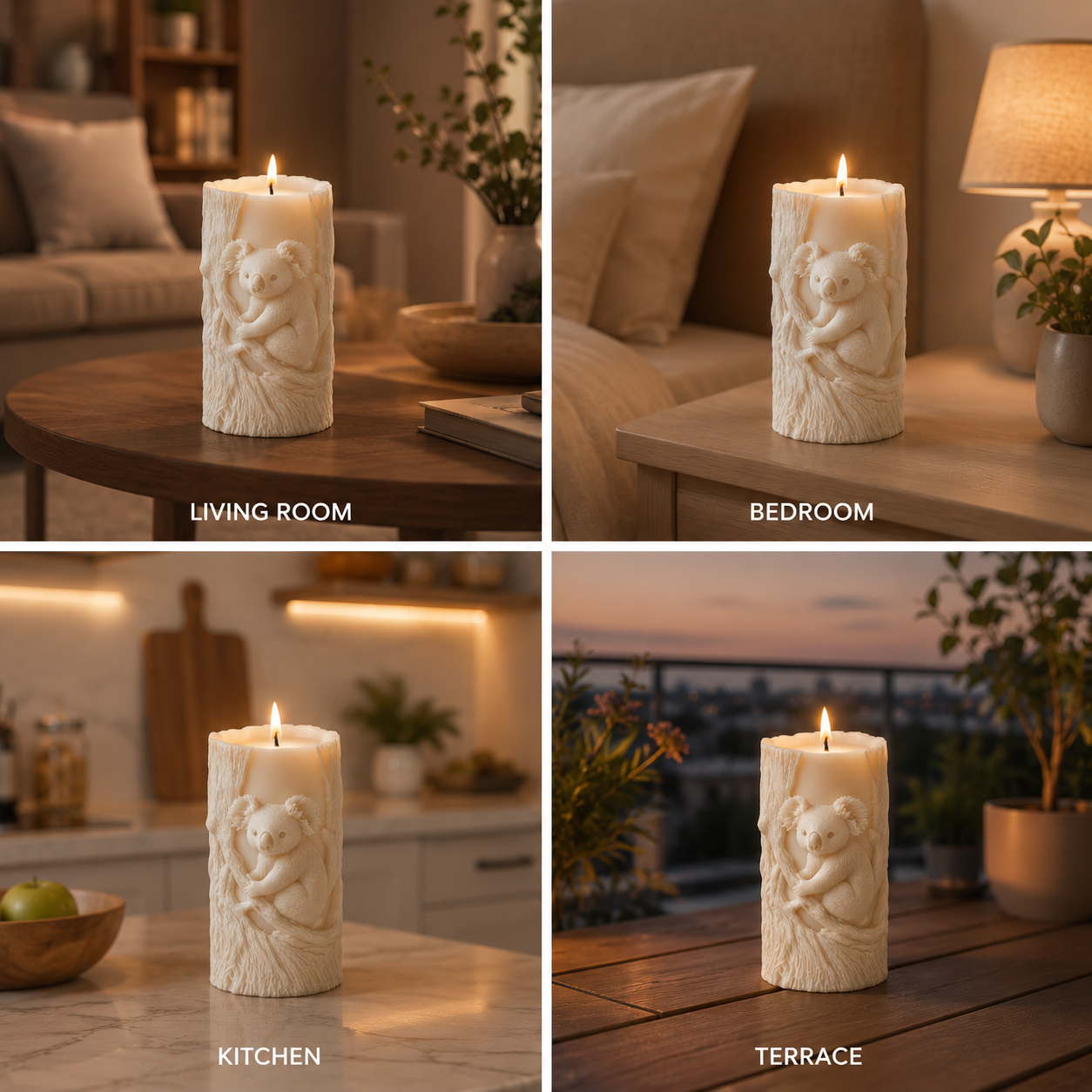 Koala Tree Hug Decorative Vanilla Scented Candle, 210g DCPL Candles
