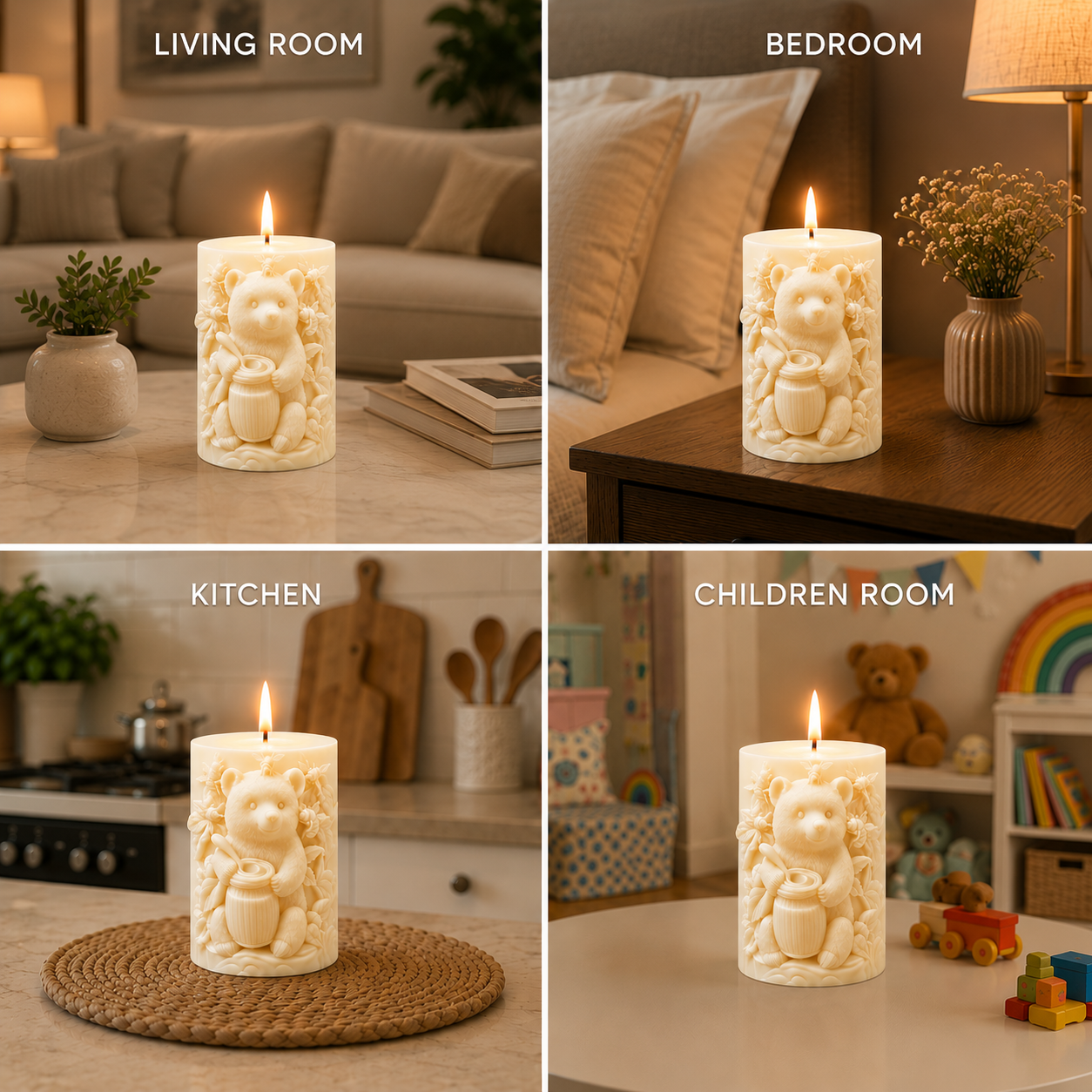 Honey Bear Vanilla Scented Decorative Candle, 210g DCPL Candles