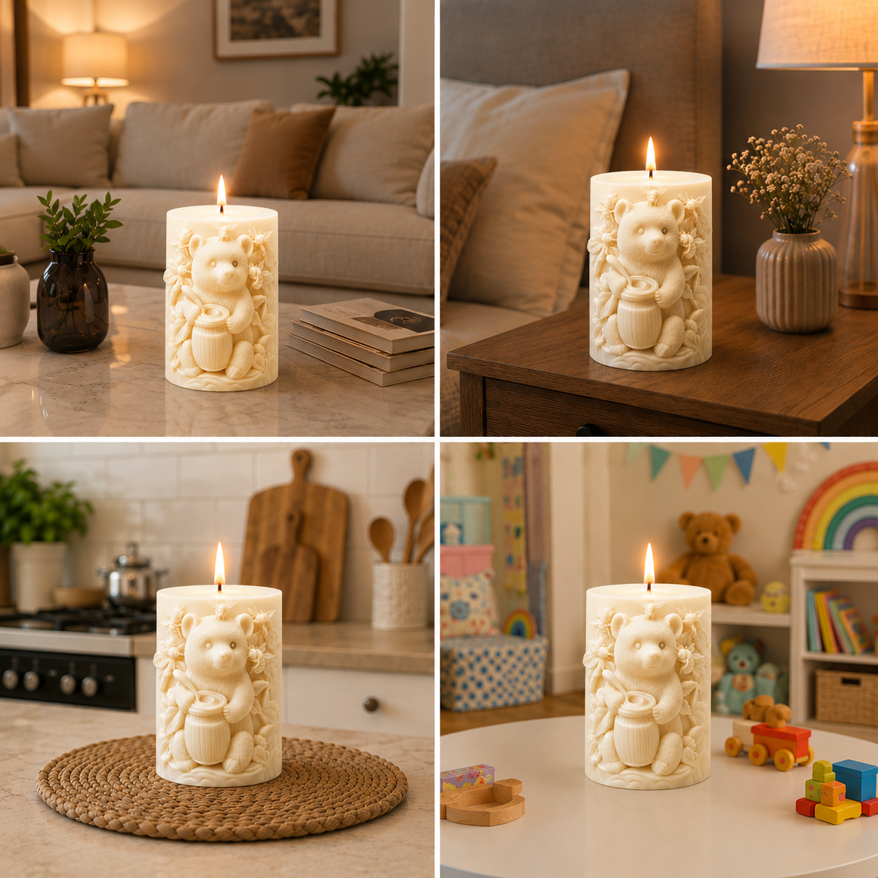 Honey Bear Vanilla Scented Decorative Candle, 210g DCPL Candles