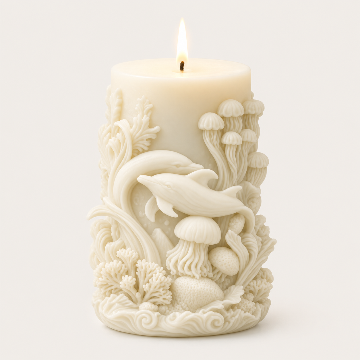 Dolphin & Ocean Sculpted Vanilla Scented Candle, 208gm DCPL Candles