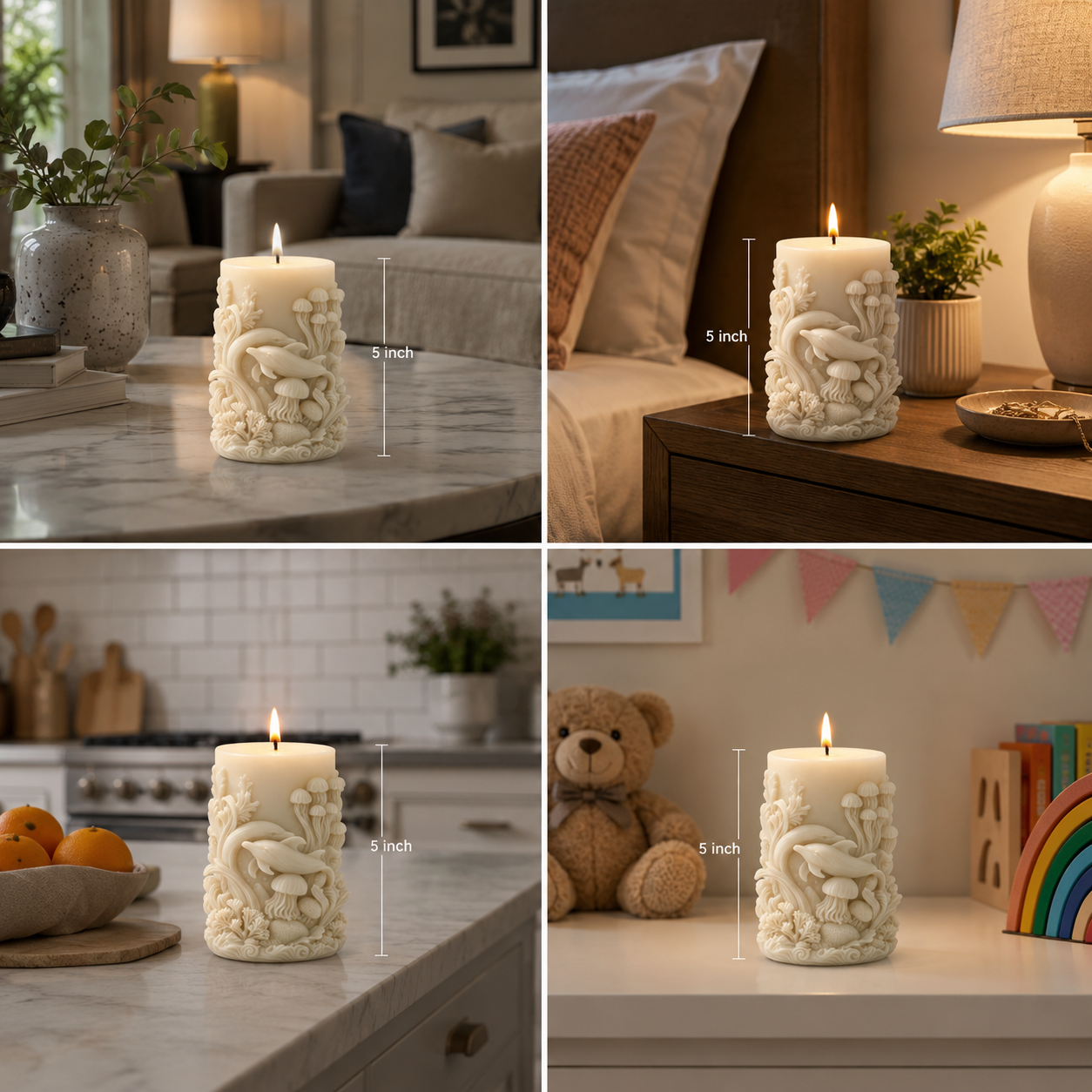 Dolphin & Ocean Sculpted Vanilla Scented Candle, 208gm DCPL Candles