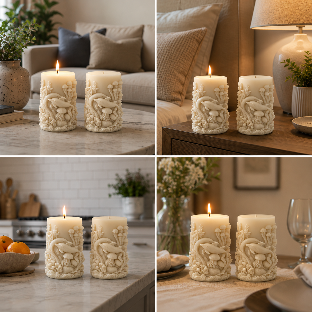 Dolphin & Ocean Sculpted Vanilla Scented Candle, 208gm DCPL Candles