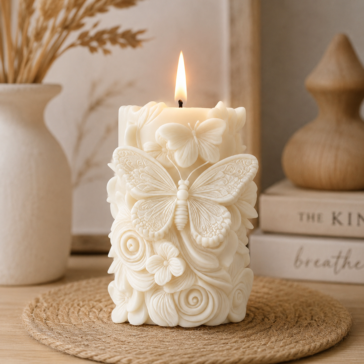 Butterfly Bloom Sculpted Vanilla Scented Candle, 91gm DCPL Candles