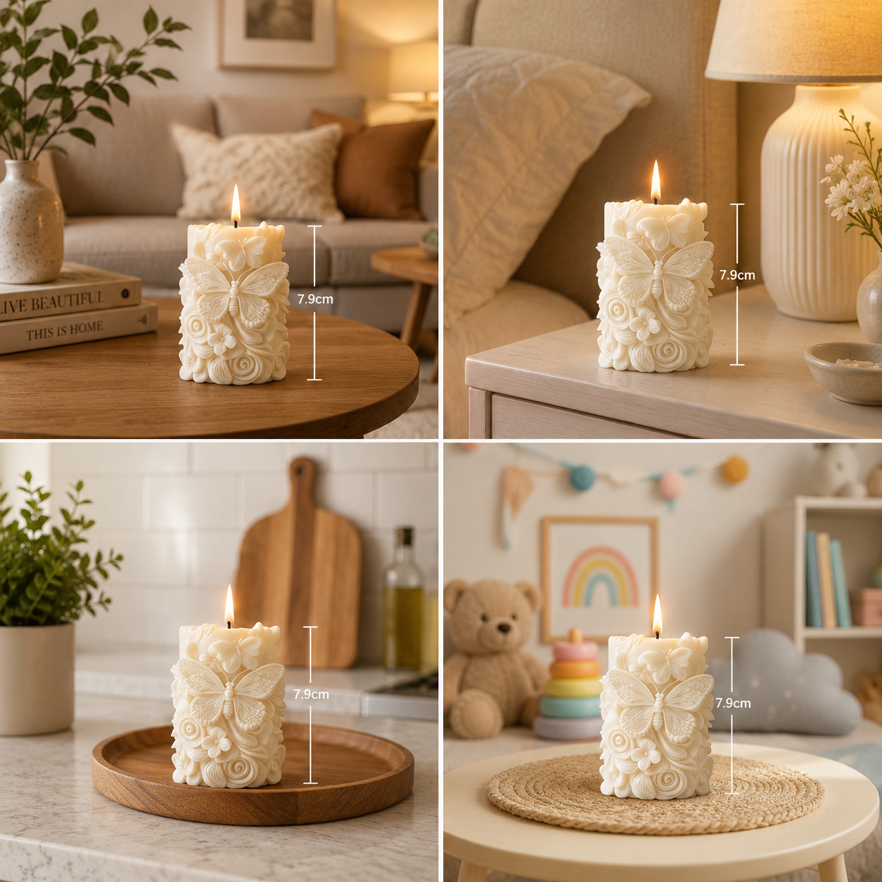 Butterfly Bloom Sculpted Vanilla Scented Candle, 91gm DCPL Candles