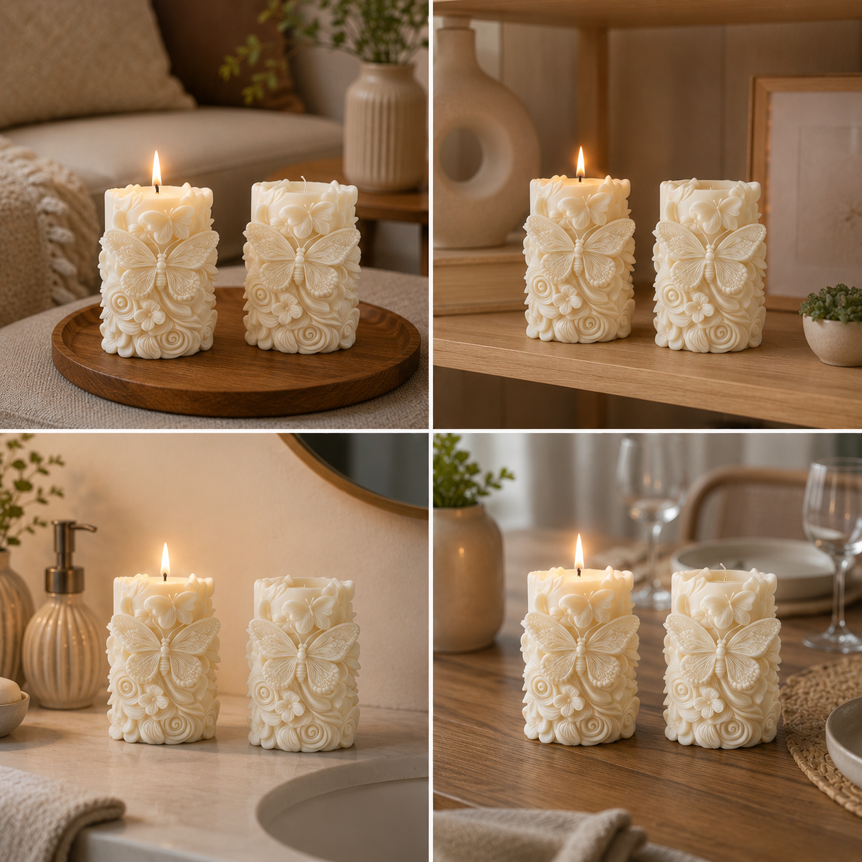 Butterfly Bloom Sculpted Vanilla Scented Candle, 91gm DCPL Candles
