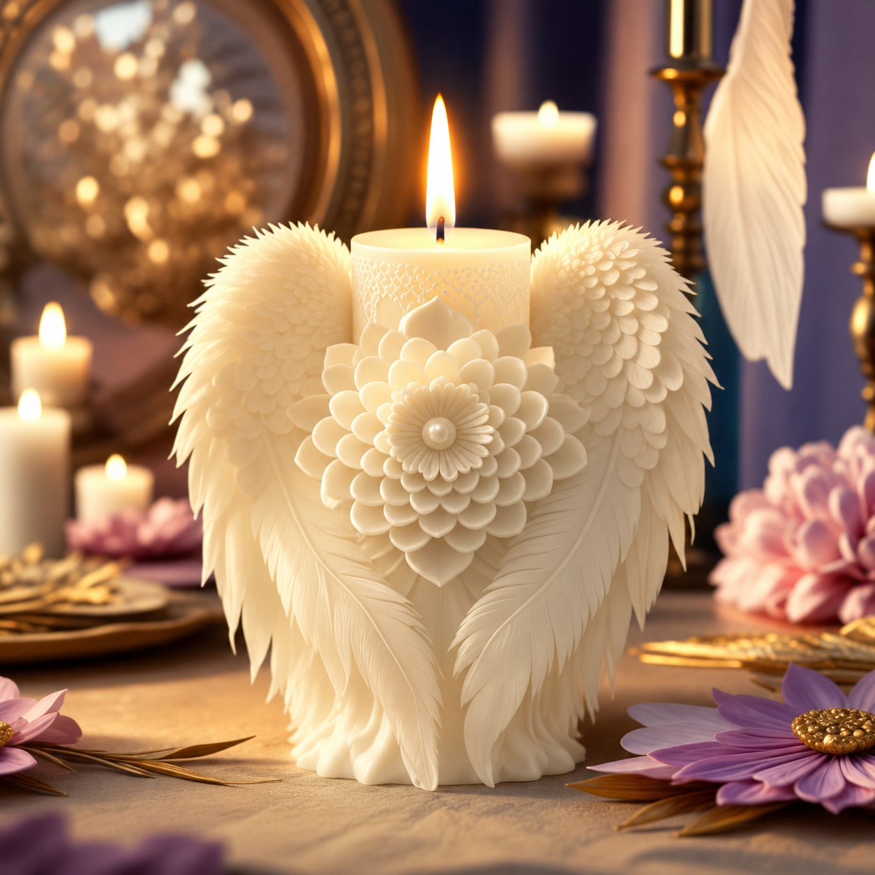 Angel Wings Decorative Vanilla Scented Candle, 188gm DCPL Candles