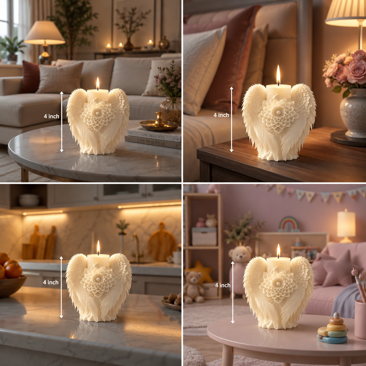 Angel Wings Decorative Vanilla Scented Candle, 188gm DCPL Candles