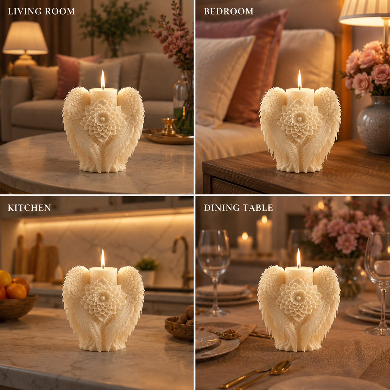 Angel Wings Decorative Vanilla Scented Candle, 188gm DCPL Candles