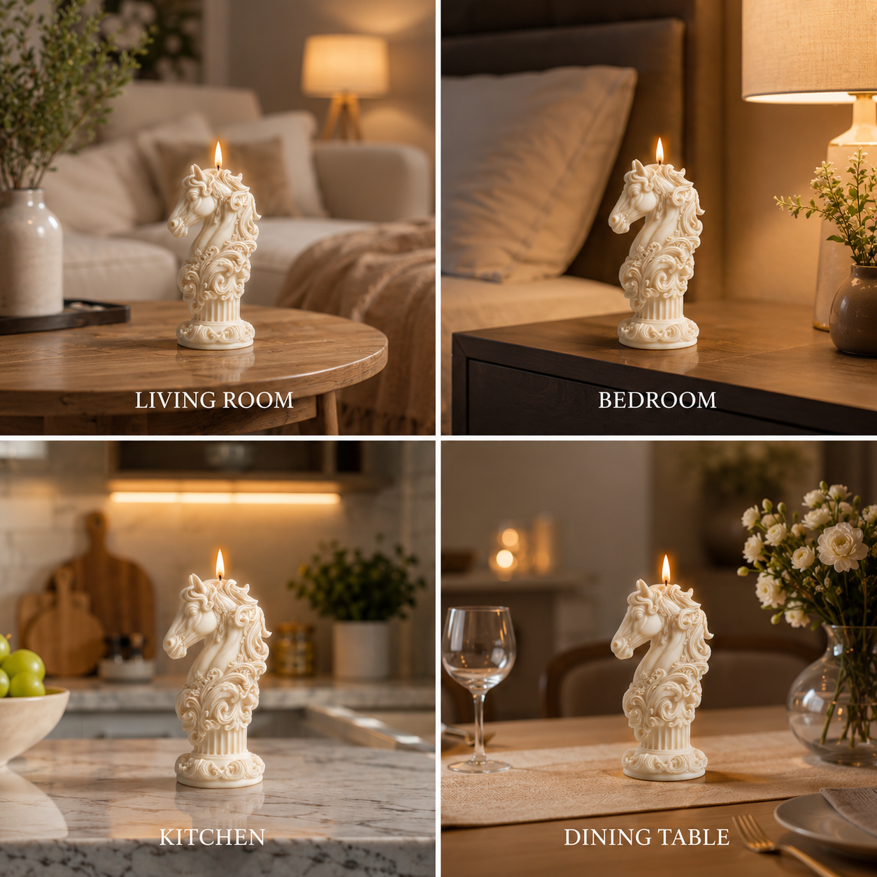 Horse Sculpture Decorative Vanilla Scented Soy Wax Candle, 70g DCPL Candles