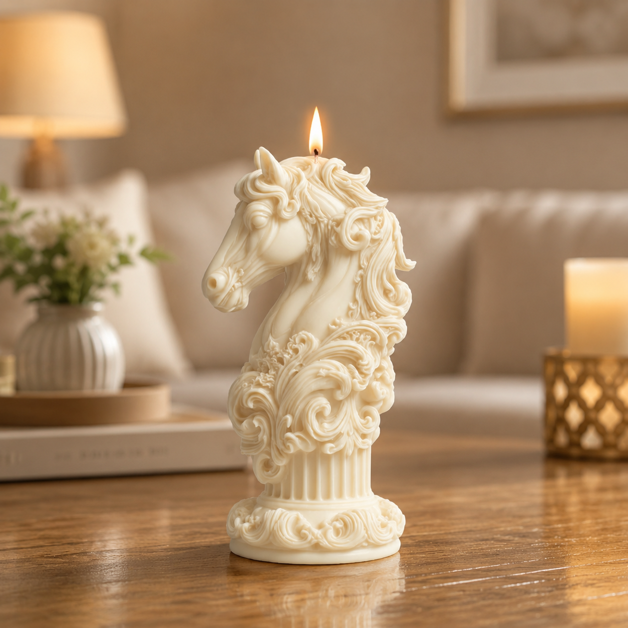Horse Sculpture Decorative Vanilla Scented Soy Wax Candle, 70g DCPL Candles