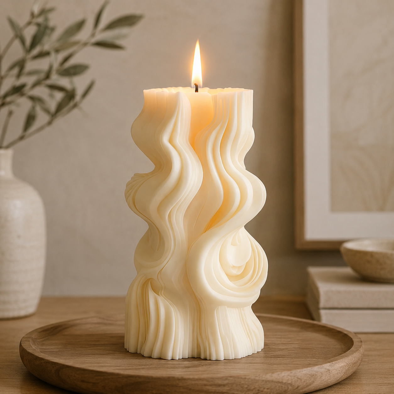 Modern Vanilla Wave Sculpt Soy Candle, 156g DCPL Candles