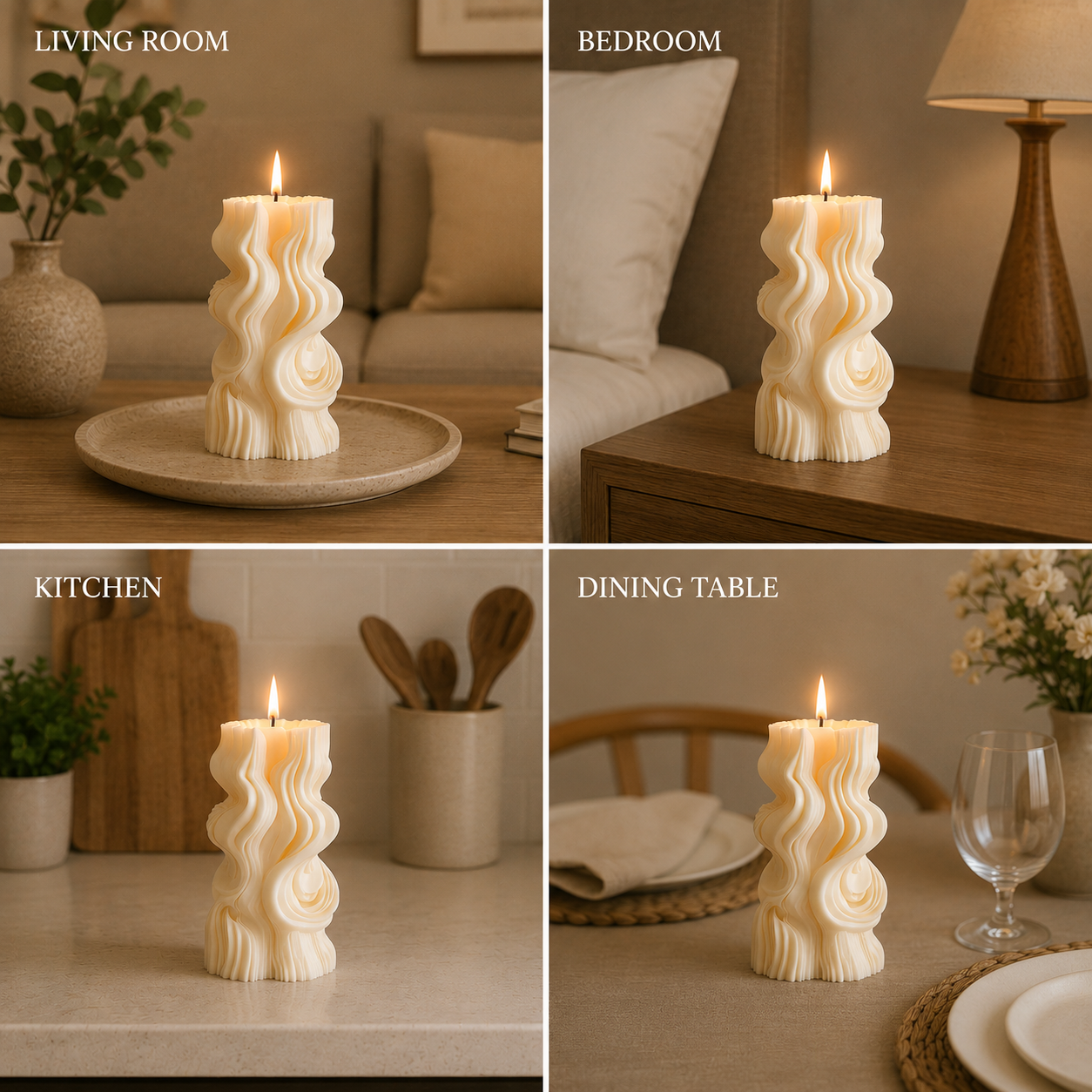 Modern Vanilla Wave Sculpt Soy Candle, 156g DCPL Candles