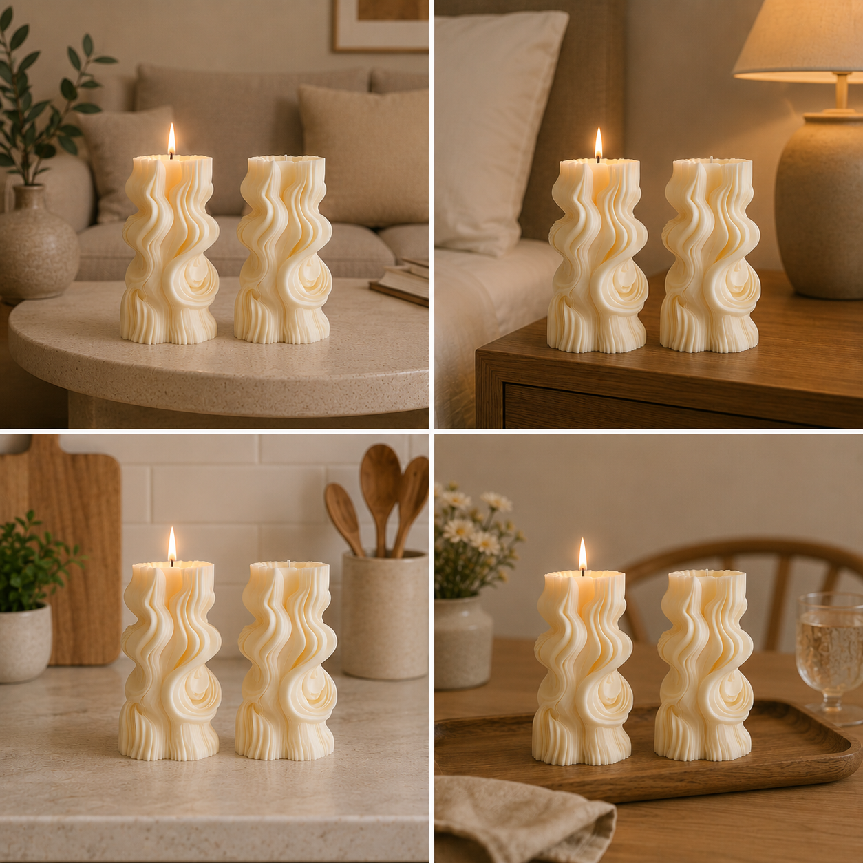 Modern Vanilla Wave Sculpt Soy Candle, 156g DCPL Candles
