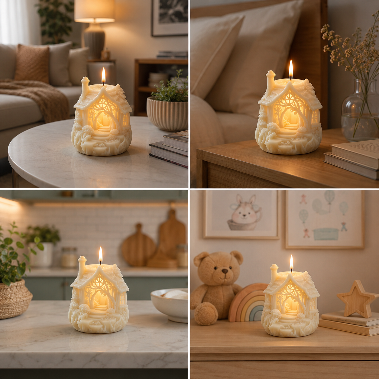 Fairy Cottage Decorative Vanilla Scented Soy Wax Gift Candle, 198g DCPL Candles