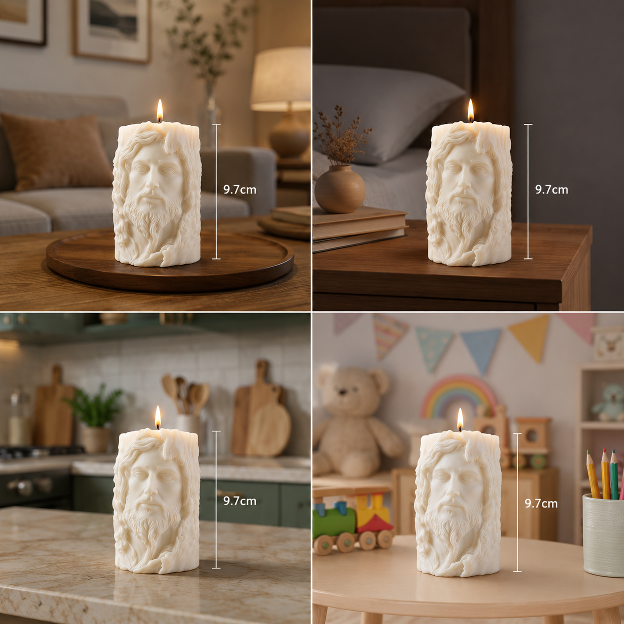 Jesus Face Spiritual Decorative Vanilla Scented Soy Wax Candle, 269gm DCPL Candles