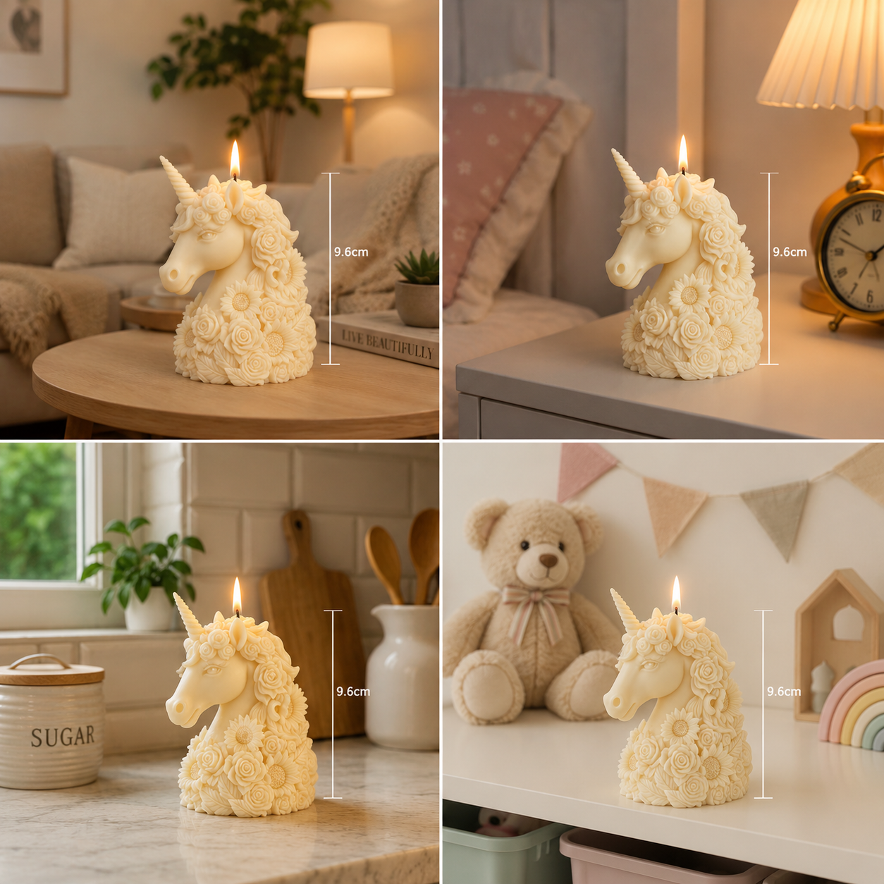 Floral Unicorn Decorative Vanilla Scented Soy Wax Candle, 76gm DCPL Candles