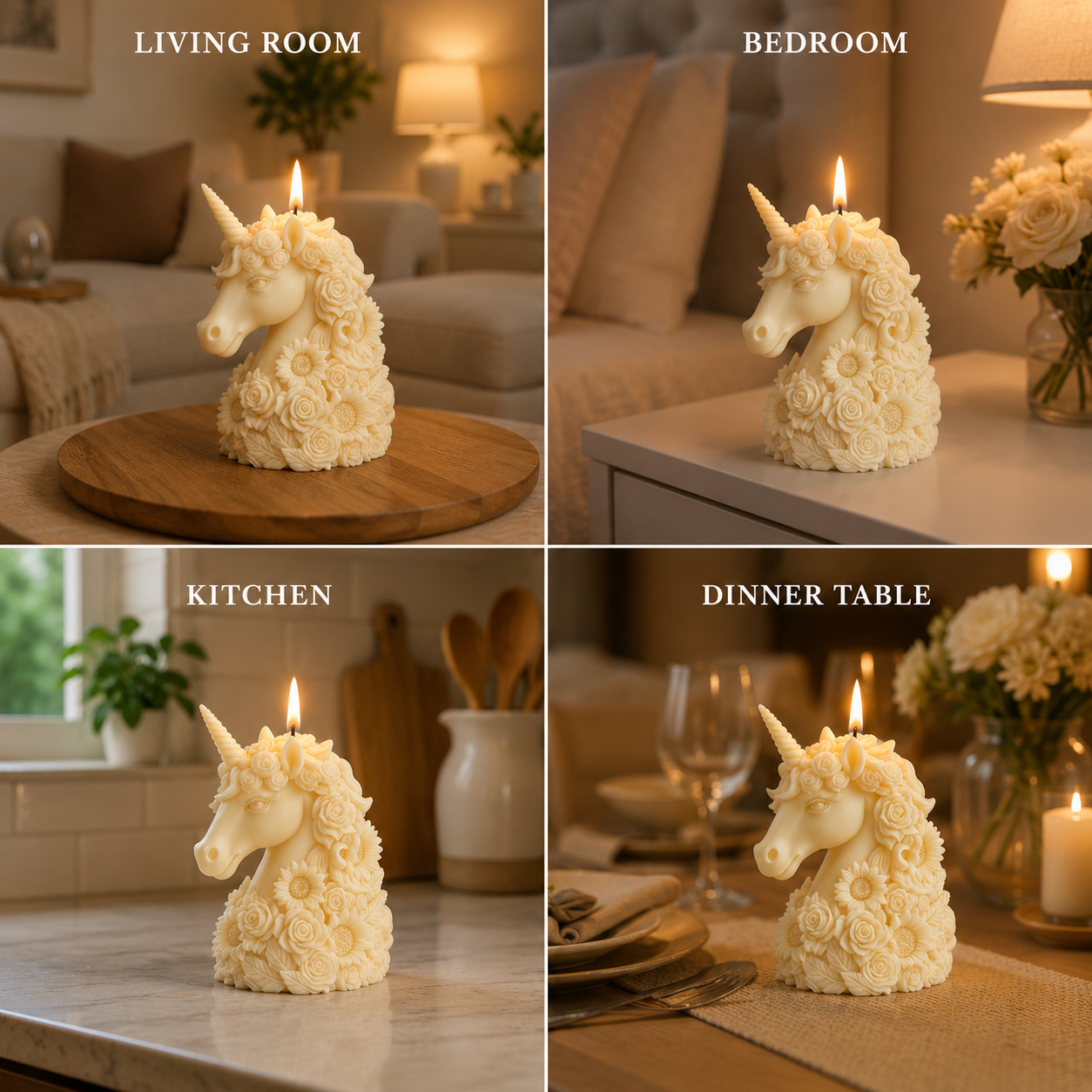 Floral Unicorn Decorative Vanilla Scented Soy Wax Candle, 76gm DCPL Candles