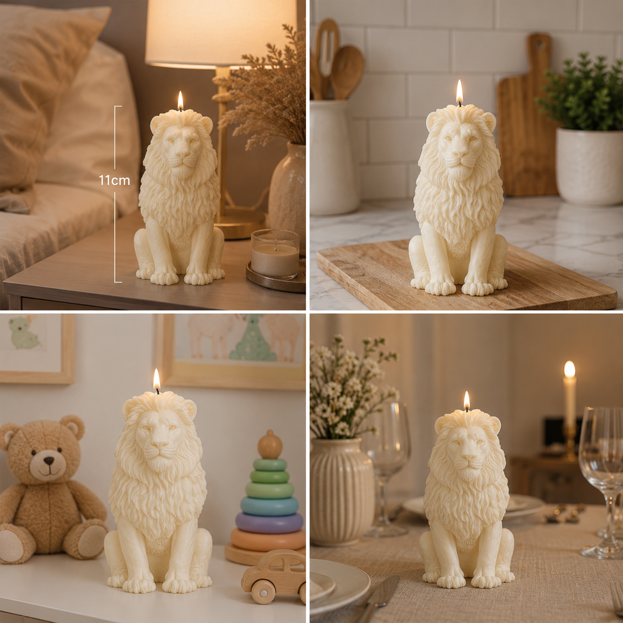 Lion Head Sculpture Decorative Vanilla Scented Candle, 150gm DCPL Candles