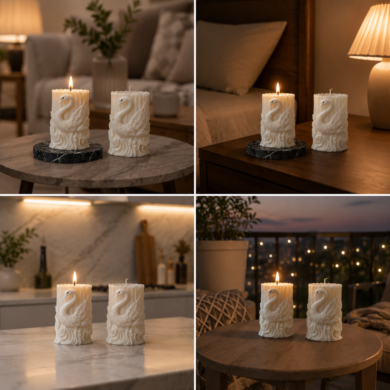 Swan Sculpture Luxury Decorative Vanilla Scented Candle, 212gm DCPL Candles