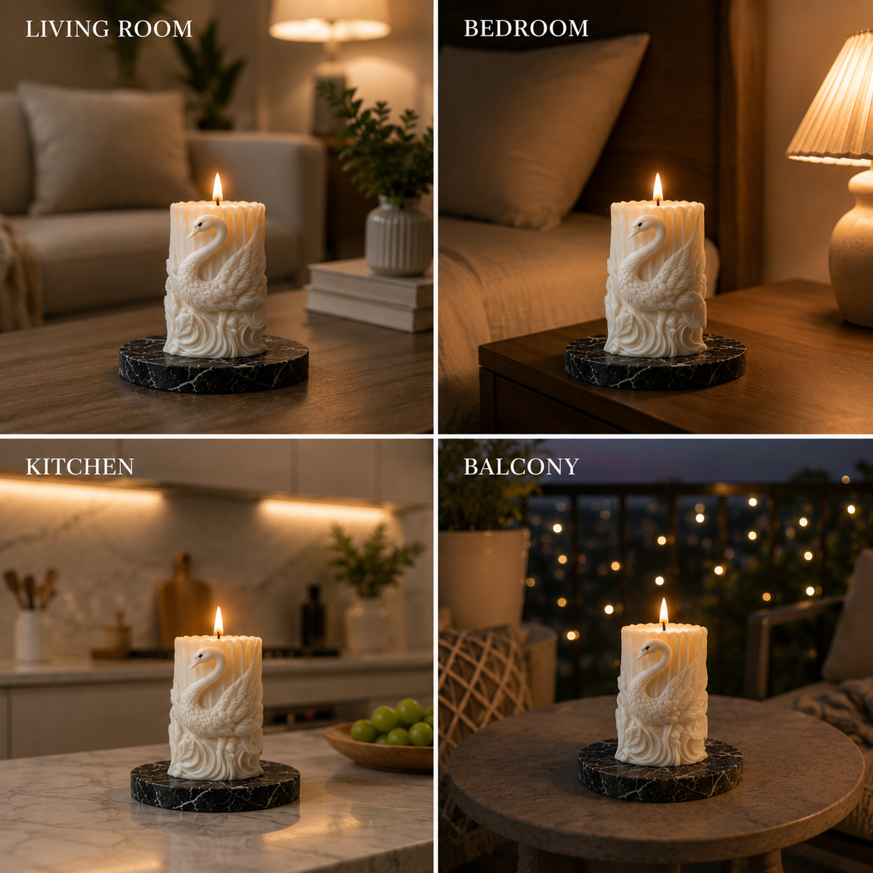 Swan Sculpture Luxury Decorative Vanilla Scented Candle, 212gm DCPL Candles