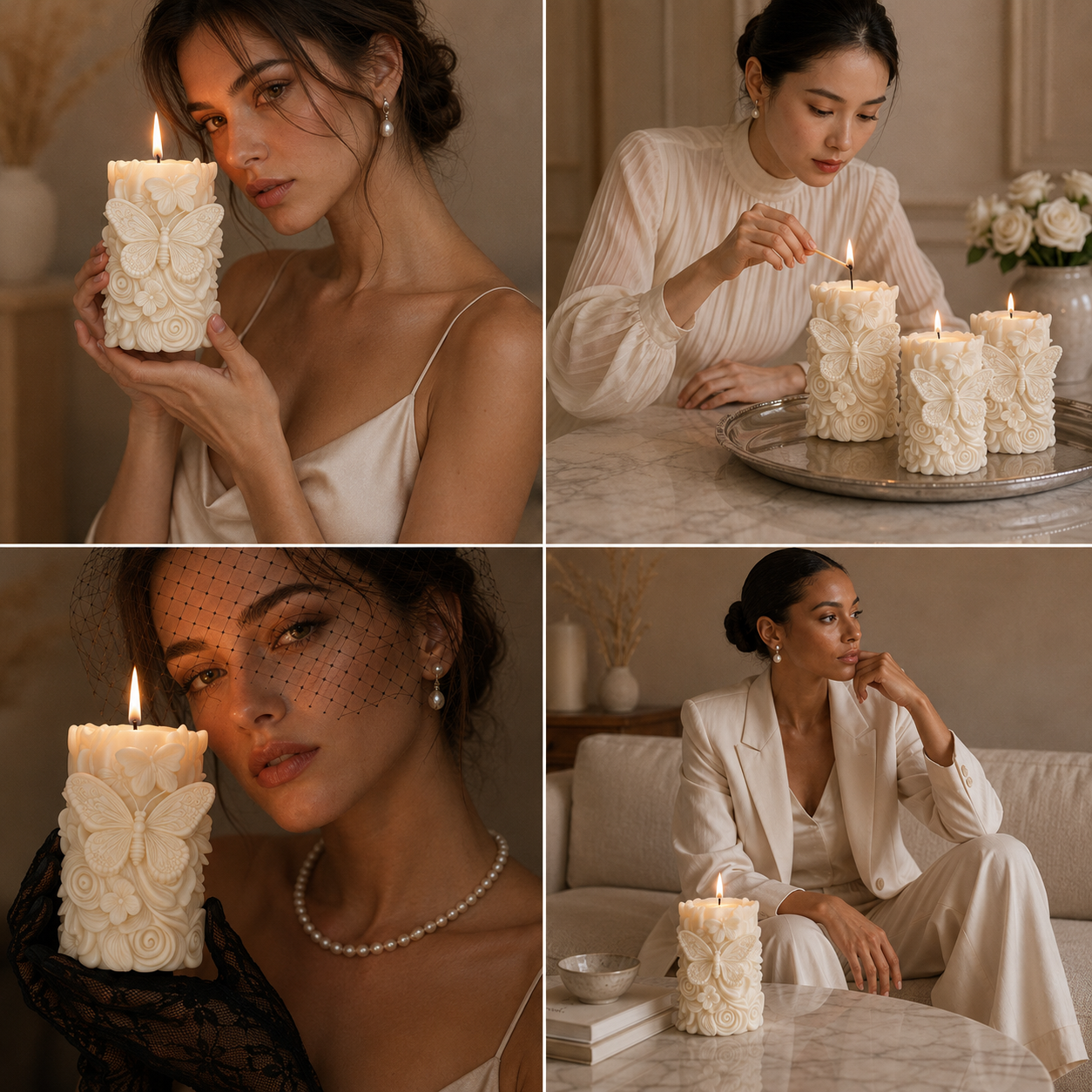 Butterfly Bloom Sculpted Vanilla Scented Candle, 91gm DCPL Candles