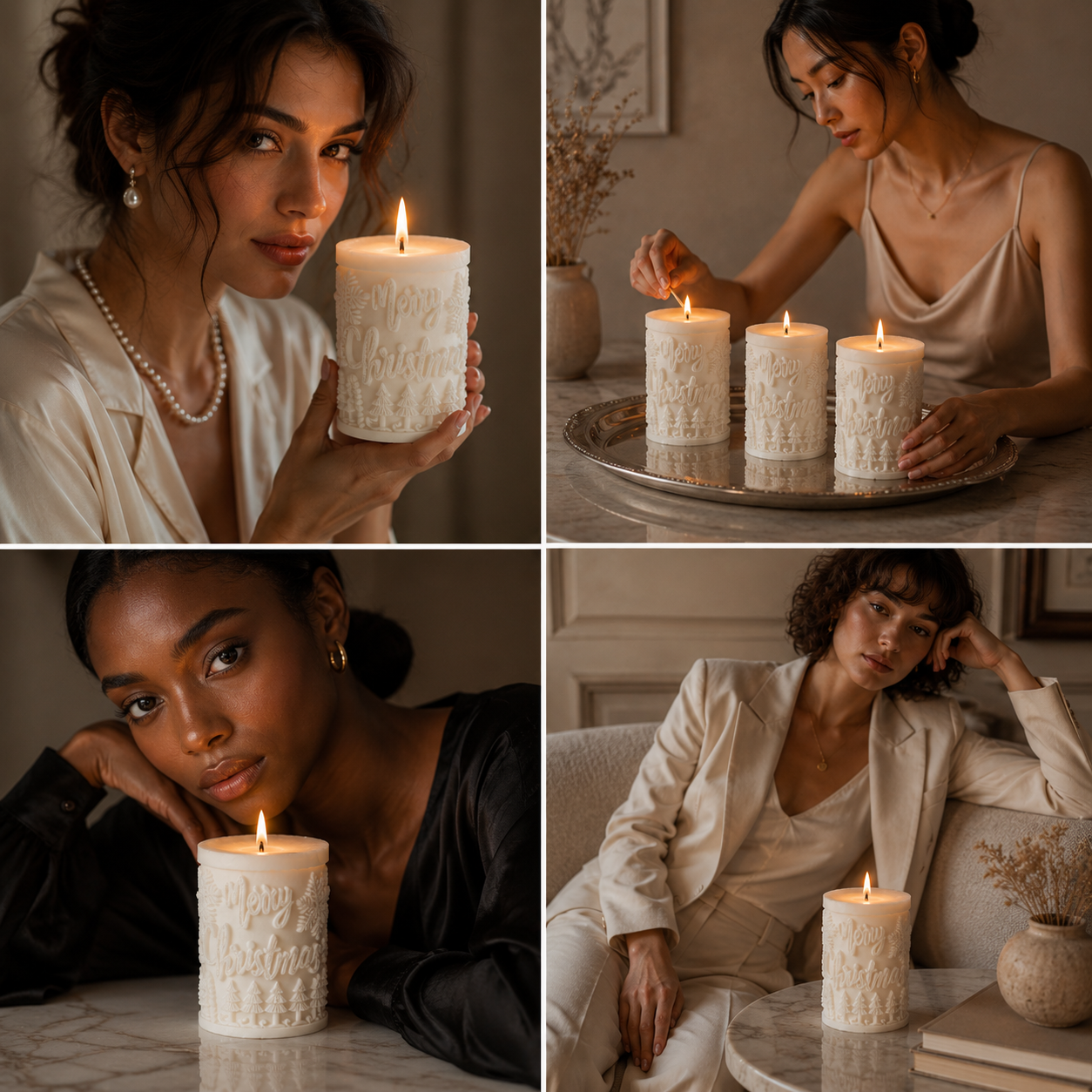 Merry Christmas Vanilla Scented Soy Pillar Candle, 189g DCPL Candles