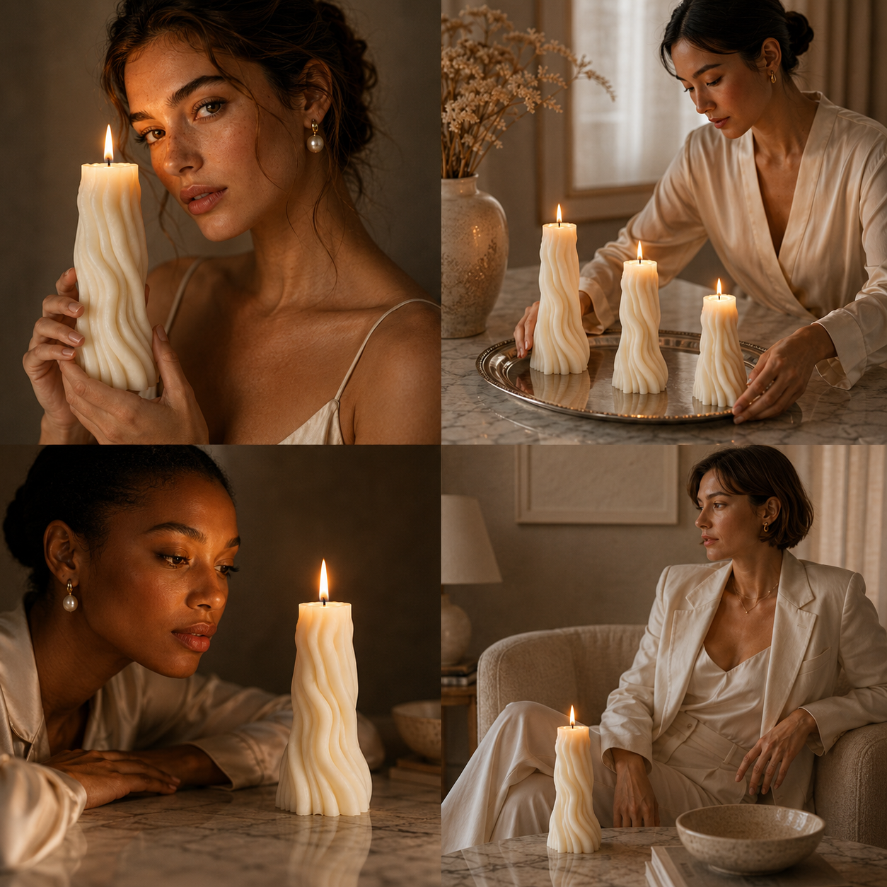 Modern Vanilla Wave Pillar Soy Candle, 124g DCPL Candles