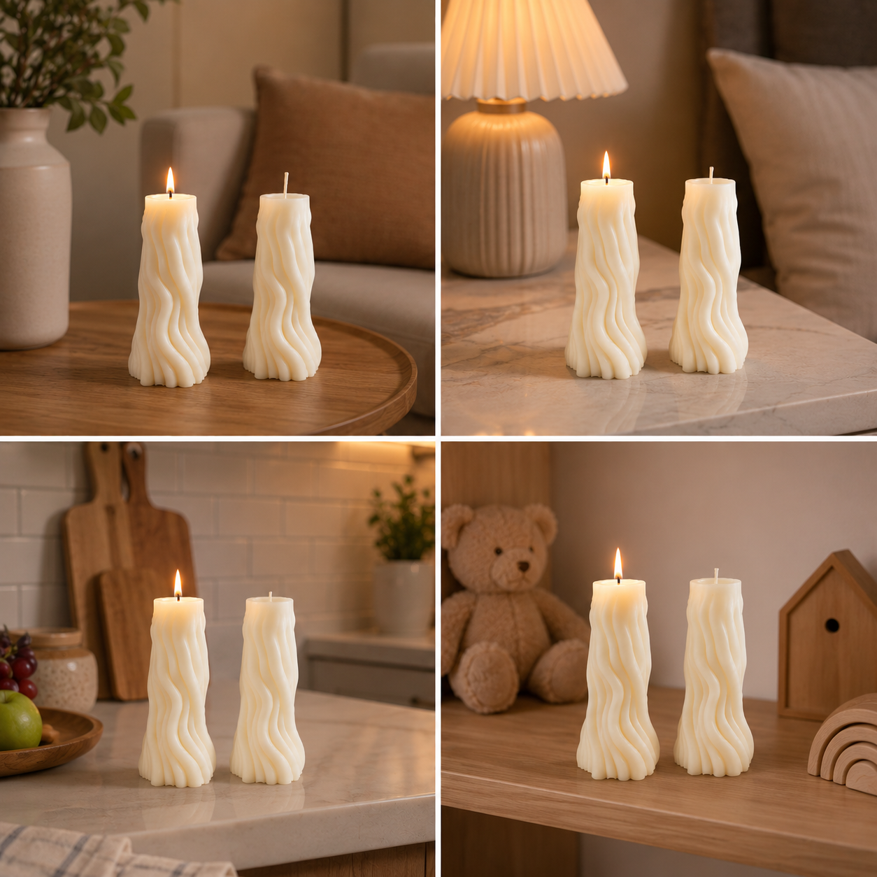 Modern Vanilla Wave Pillar Soy Candle, 124g DCPL Candles