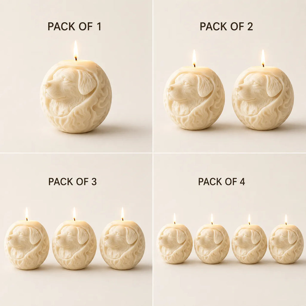 Candle packaging options with different quantities on a light background